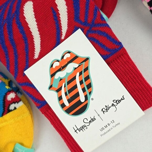 Happy Socks x Rolling Stones Men's 3 Pairs Combed Cotton Blend Socks Sz 8-12 - Picture 3 of 14
